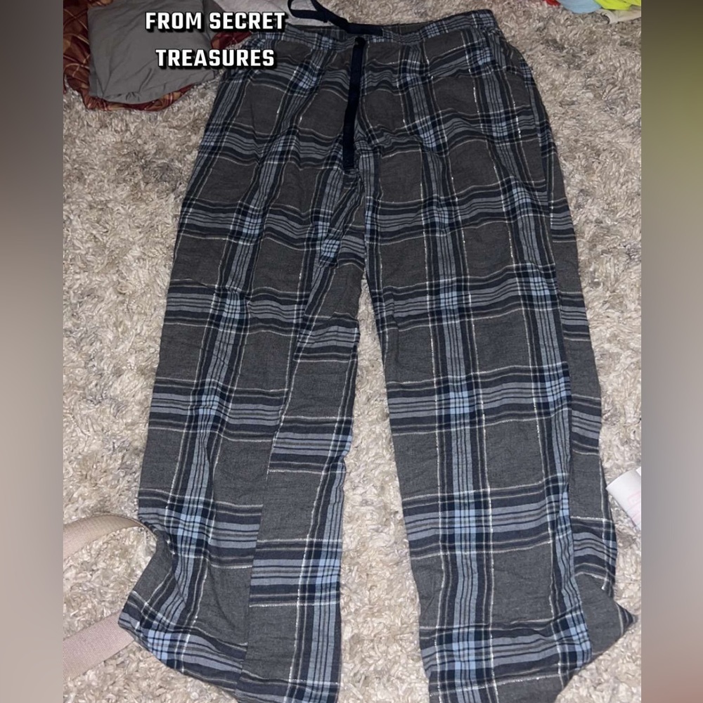 Blue plaid xmas or hanukkah pjs